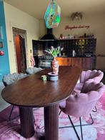 Loods 5 eetkamerstoelen (4x) luipaard en oud roze, Ophalen, Zo goed als nieuw