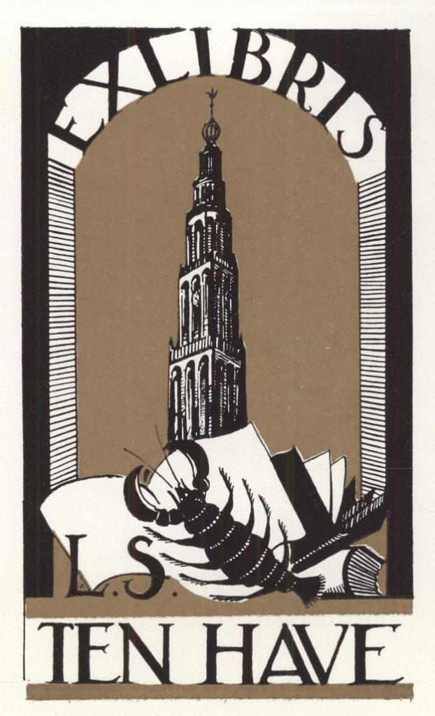 0497 Ex Libris Nederland : Jeanne Bieruma Oosting, 1948, Antiek en Kunst, Kunst | Etsen en Gravures, Verzenden