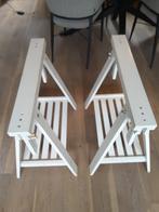 2 schragen mittback wit, Ophalen, Tafelpoot, Minder dan 50 cm, Gebruikt