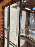 Vintage art deco houten vitrinekastje helder glas in lood, Huis en Inrichting, Kasten | Vitrinekasten, Met deur(en), Glas, Minder dan 100 cm