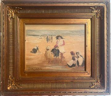 Louis van der Pol schilderij spelende kinderen op het strand beschikbaar voor biedingen