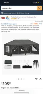 WOLTU Partytent 3x6m Grijs, Ophalen, Opvouwbaar, Partytent, Nieuw