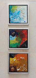 3 luikje  olieverf, Minder dan 50 cm, Nieuw, Ophalen of Verzenden, Schilderij