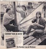 Retro reclame 1979 Van Nelle halfzware shag op zeilboot, Overige typen, Ophalen of Verzenden