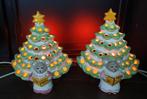 Kerstlampjes kerstverlichting kerstboom keramiek vintage oud, Diversen, Kerst, Ophalen of Verzenden, Gebruikt