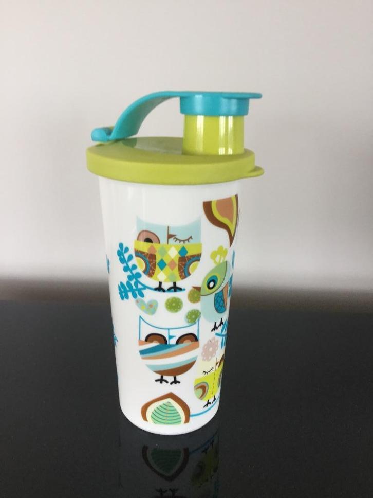 Tupperware drinkbeker - retro vogelillustraties – ongebruikt, Verzamelen, Retro, Huis en Inrichting, Ophalen of Verzenden