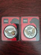 0.999 zilver 2x1oz Niue 2023 Godzilla Mothra & King Ghidorah, Ophalen of Verzenden, Zilver