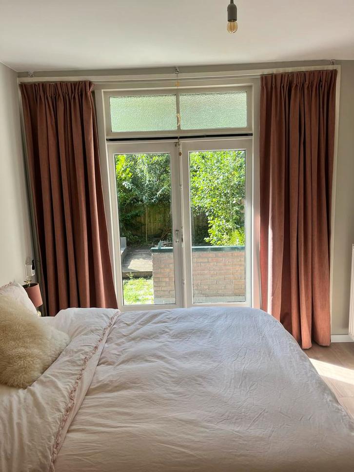 Terracotta gordijnen Karwei - 255x286cm - Nieuw incl rails, Huis en Inrichting, Stoffering | Gordijnen en Lamellen, Zo goed als nieuw