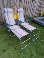 2 Crespo stoelen incl. voetensteun, kampeerstoelen, Caravans en Kamperen, Kampeermeubelen, Ophalen, Campingstoel