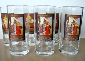 set van 6 vintage longdrinkglazen Spoorwegmuseum beschikbaar voor biedingen