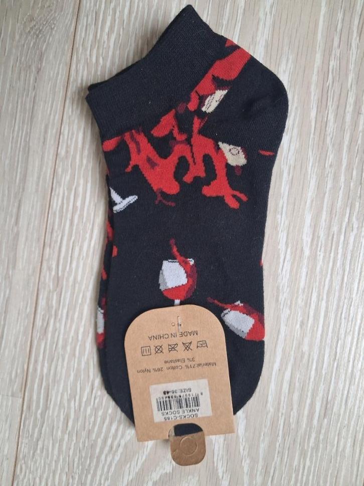 Enkel sokken wijnglas zwart rood 36-43, Kleding | Dames, Sokken en Kousen, Nieuw, Sokken en Kniesokken, Overige maten, Zwart, Ophalen of Verzenden