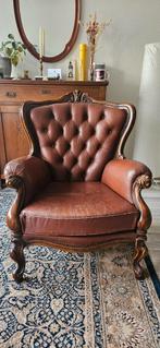 Leren fauteuil, Antiek en Kunst, Ophalen of Verzenden