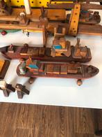Uniek speelgoed, handgemaakte houten haven met schepen, Kinderen en Baby's, Gebruikt, Ophalen