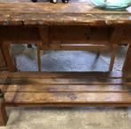 Oude houten werkbank, werktafel, eiland keuken, Ophalen, Gebruikt, Bankschroef, Baambrugge