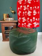 Vintage groene poef, Kunststof, Gebruikt, Rond, Minder dan 50 cm