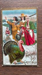 Thanksgiving. Reliëfkaart. Kalkoen. Volk, Ophalen of Verzenden, Voor 1920
