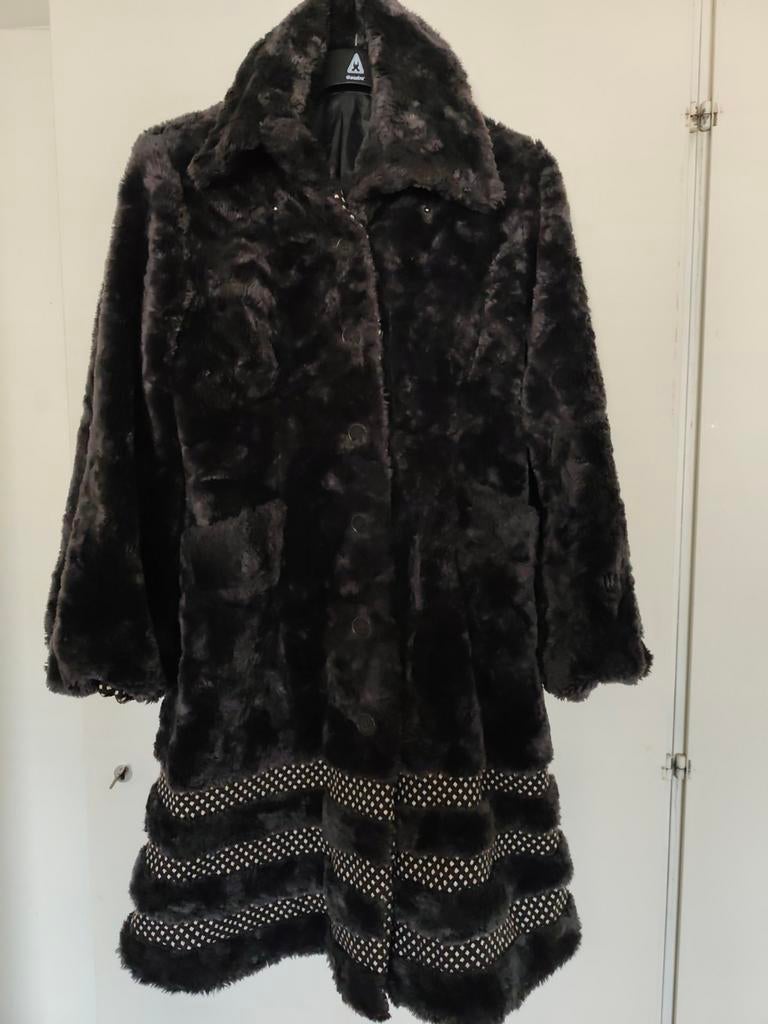 Didi winterjas bontjas maat L, Kleding | Dames, Jassen | Zomer, Zo goed als nieuw, Maat 38/40 (M), Zwart, Ophalen of Verzenden