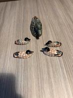Set van 5 decoratieve eendenbeeldjes, Tuin en Terras, Tuinbeelden, Ophalen of Verzenden, Gebruikt, Overige materialen, Dierenbeeld