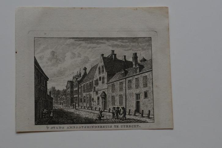 UTRECHT 't AMBACHTSKINDERHUIS Gravure Bulthuis 1786-1792 GY9, Antiek en Kunst, Kunst | Etsen en Gravures, Verzenden