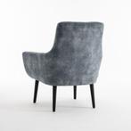 Adam fauteuil zwart stof aurora velours aqua | Webshop, Modern design, Metaal, Nieuw, 75 tot 100 cm