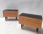 Set van 2 Italiaanse vintage jaren 60 nachtkastjes, Ophalen, Gebruikt, Minder dan 45 cm, Minder dan 55 cm