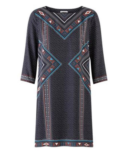 Promod blauwe jurk tuniek met etnische print maat 38, Kleding | Dames, Jurken, Nieuw, Maat 38/40 (M), Blauw, Boven de knie, Ophalen of Verzenden