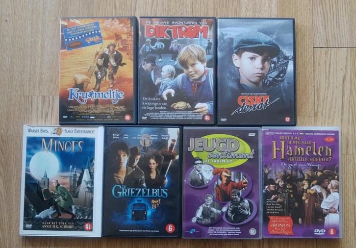 Kleine partij NL jeugdfilms Dik Trom CISKE Kruimeltje MINOES, Cd's en Dvd's, Dvd's | Kinderen en Jeugd, Zo goed als nieuw, Avontuur