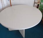RONDE - WITTE - EETTAFEL-diameter=1.34m hoogte=0.74m blad di, Ophalen, Rond, Zo goed als nieuw, Vier personen