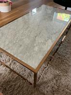 Salontafel marmer en messing, Huis en Inrichting, Tafels | Salontafels, Ophalen, 100 tot 150 cm, 50 tot 100 cm, Zo goed als nieuw
