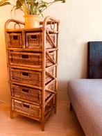 Vintage Rotan Ladekast met 6 Laden, Ophalen, Minder dan 50 cm, Gebruikt, Overige materialen