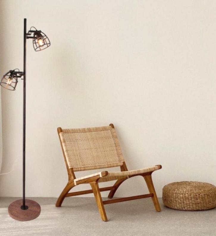 CHERICONI VLOERLAMP Aperto 153cm zwart 2 lichts staande lamp, Huis en Inrichting, Lampen | Vloerlampen, Zo goed als nieuw, 150 tot 200 cm