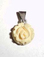 Hanger Roosje Gesneden Creme Been, Sieraden, Tassen en Uiterlijk, Antieke sieraden, Verzenden, Overige materialen, Hanger