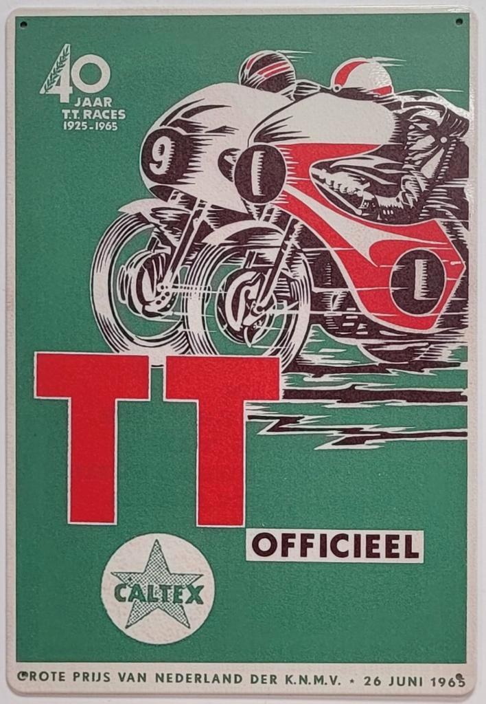TT Assen 50 Jaar 1965 reclamebord van metaal wandbord deco, Verzamelen, Merken en Reclamevoorwerpen, Nieuw, Reclamebord, Ophalen of Verzenden