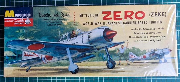 Mitsubishi Zero "Zeke" 1:48 Monogram issue 1962, Hobby en Vrije tijd, Modelbouw | Vliegtuigen en Helikopters, Zo goed als nieuw