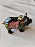 Sier varken kleur zwart met porjon roos geschilderd, Ophalen
