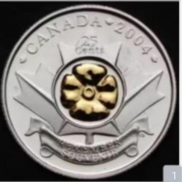 Canada - 25 Cents Poppy Gold Plated Proof Sterling Silver beschikbaar voor biedingen