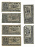 6 x Papieren rijksdaalder 1949. Zwaar gebruikt, Postzegels en Munten, Bankbiljetten | Nederland, Ophalen of Verzenden, 2½ gulden