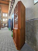 Dyrlund Deens Design Hoek Vitrine Kast | Teak Vitrinekast, Huis en Inrichting, Gebruikt, 100 tot 150 cm, Ophalen of Verzenden