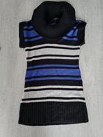 Blauw Wit Zwart Lange Trui Waterval Kraag Maat L Merk Jazlyn, Ophalen of Verzenden, Zo goed als nieuw, Maat 42/44 (L), Zwart