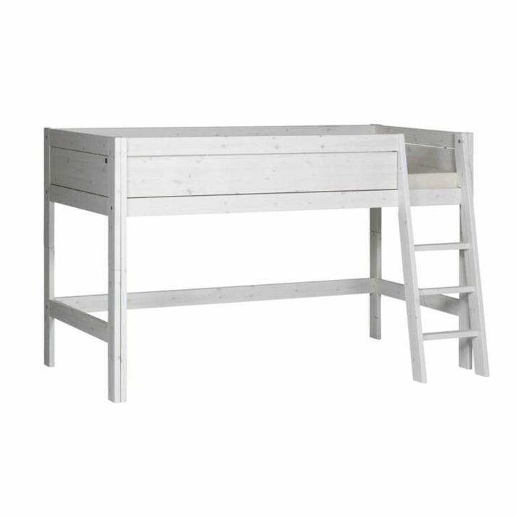 Lifetime onderstel Halfhoogslaper, schuine ladder Whitewash, Kinderen en Baby's, Kinderkamer | Stapelbedden en Hoogslapers, Gebruikt