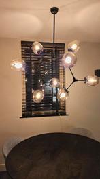 Design hanglamp met rookglas, Huis en Inrichting, Lampen | Hanglampen, Ophalen, Zo goed als nieuw, Glas, 75 cm of meer