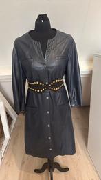 Vintage dressing leren jurk blauw 40/42, Kleding | Dames, Jurken, Maat 38/40 (M), Blauw, Ophalen of Verzenden, Zo goed als nieuw