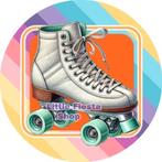 LF6956 ouwel rolschaatsen 20x4,7cm eetbare cupcake rondjes, Ophalen of Verzenden, Nieuw, Cupcakes, Versiering