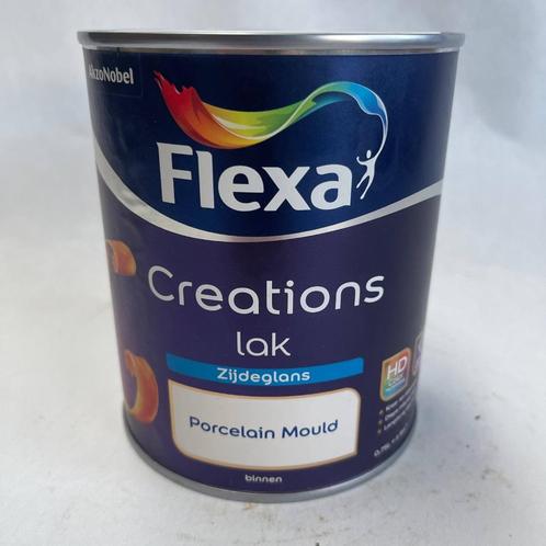 Flexa Creations Lak Verf Porcelain Mould Wit Zijdeglans 750m, Doe-het-zelf en Verbouw, Verf, Beits en Lak, Nieuw, Lak, Minder dan 5 liter
