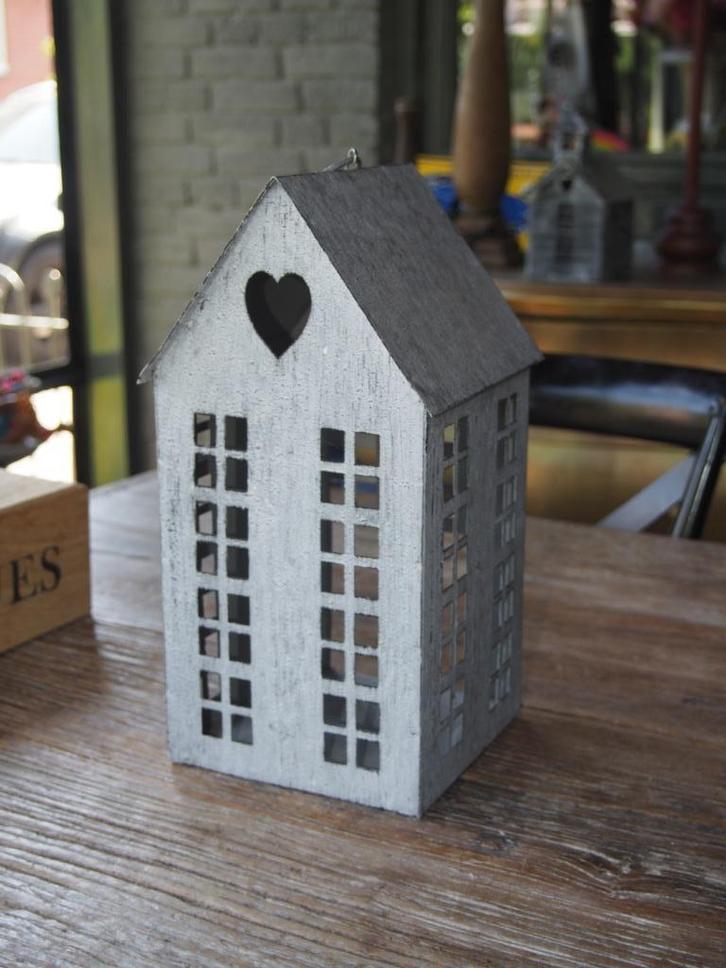 Metalen Huisje/Windlicht, Huis en Inrichting, Woonaccessoires | Overige, Gebruikt, Ophalen of Verzenden