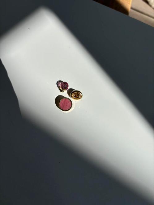 Melano Jewelry goudkleurig Twisted steentjes set, Sieraden, Tassen en Uiterlijk, Ringen, Nieuw, Dame, Roze, Goud, Met edelsteen