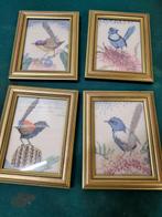 schilderijtjes geborduurd met vogels, Ophalen of Verzenden