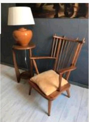 Vintage Scandinavisch design spijlenstoel, fauteuil beschikbaar voor biedingen
