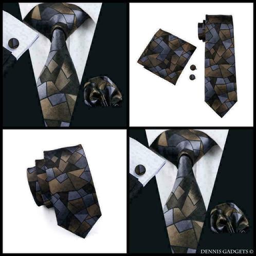Dennis Gadgets: 100 % zijden stropdas ( 3 delig !! ) DG0980, Kleding | Heren, Stropdassen, Nieuw, Met patroon, Bruin, Ophalen of Verzenden