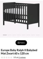Europe baby ledikant zwart met nieuw matrasje!!, Ophalen, Ledikant